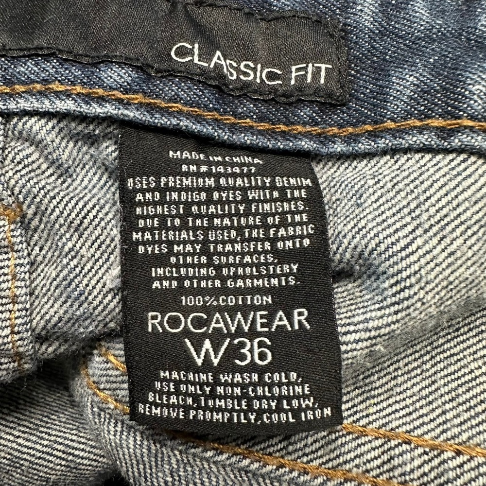 Y2K Rocawear Classic Fit Jeans Embroidered W36 (35X31) Oversized Baggy Skater - Picture 4 of 11